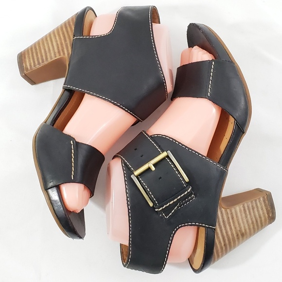 Clark's Artlsan Womens size 8 Leather Black Sandal - Picture 4 of 8